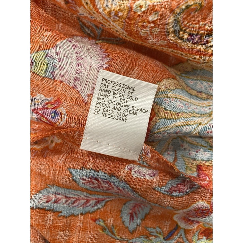 Nicole Miller Dress Orange Paisley Mini Dress Beach Resort Wear Belted SZ XS - Picture 4 of 11